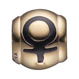 Christina Collect forgylt Venus Glanset ball med kvinnesymbol, modell 623-G102